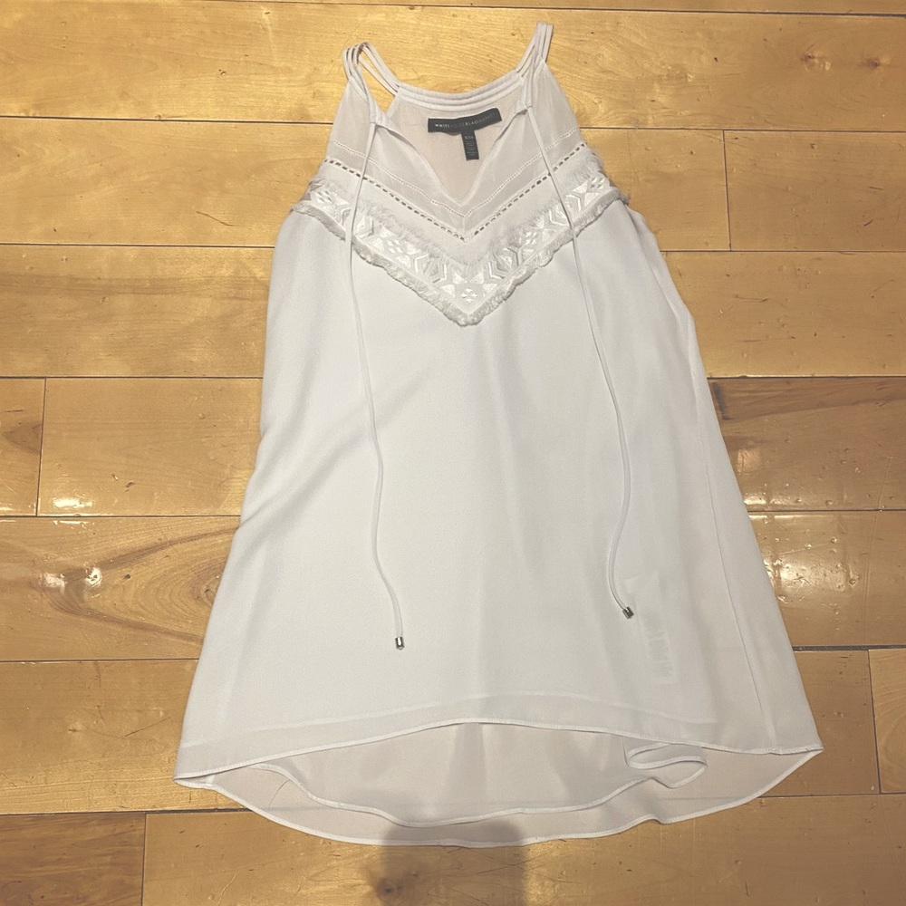 White House Black Market White Blousey Tank